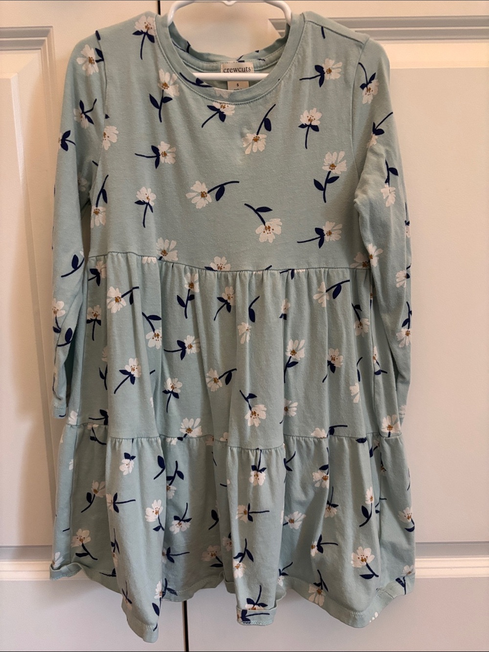 Crewcuts Mint Green Floral Tiered Dress